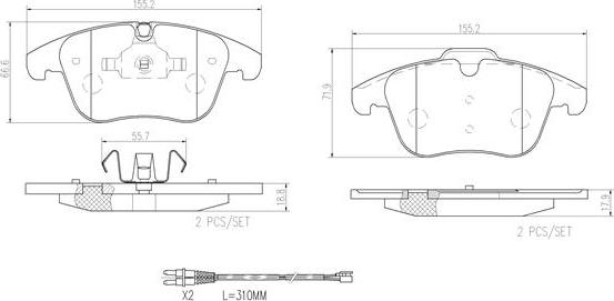 Brembo P61106N - Гальмівні колодки, дискові гальма autozip.com.ua