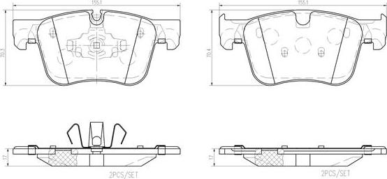 Brembo P61135N - Гальмівні колодки, дискові гальма autozip.com.ua