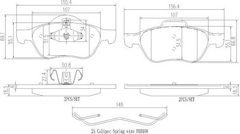 Brembo P68048N - Гальмівні колодки, дискові гальма autozip.com.ua