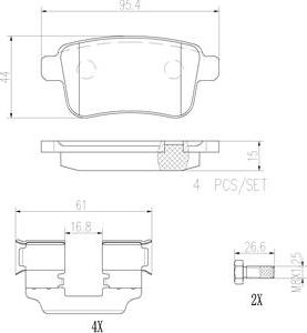 Brembo P68043N - Гальмівні колодки, дискові гальма autozip.com.ua