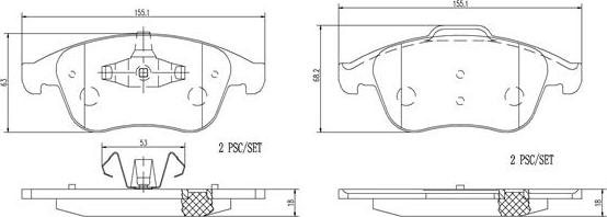 Brembo P68047N - Гальмівні колодки, дискові гальма autozip.com.ua