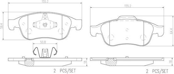 Brembo P68050N - Гальмівні колодки, дискові гальма autozip.com.ua