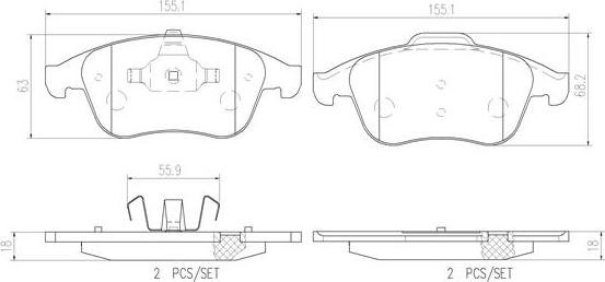 Brembo P68052N - Гальмівні колодки, дискові гальма autozip.com.ua