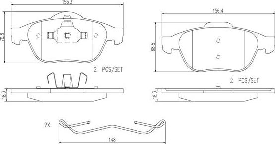 Brembo P68032N - Гальмівні колодки, дискові гальма autozip.com.ua