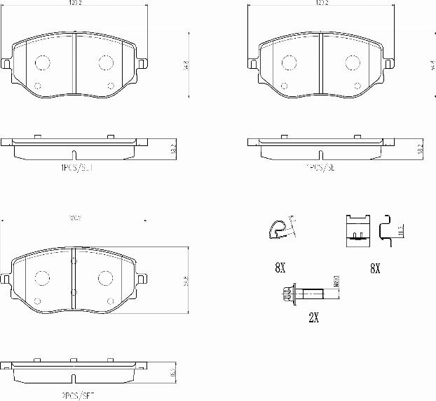 Brembo P68073N - Гальмівні колодки, дискові гальма autozip.com.ua