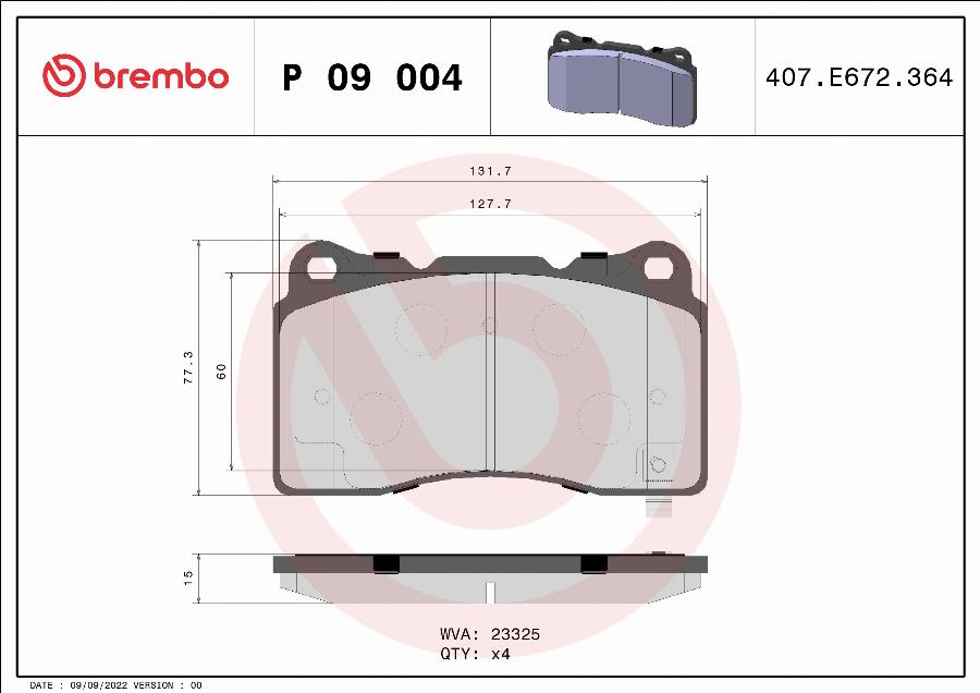 Brembo P 09 004 - Гальмівні колодки, дискові гальма autozip.com.ua