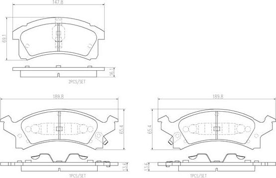 Brembo P09012N - Гальмівні колодки, дискові гальма autozip.com.ua