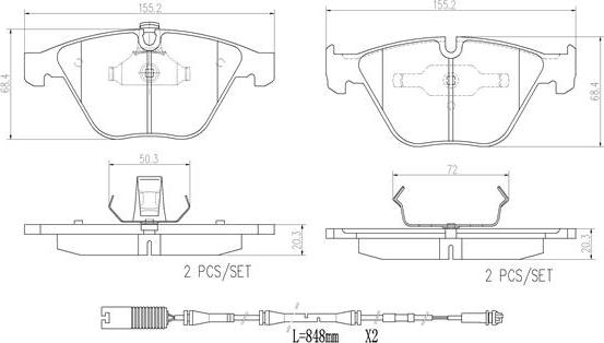 Brembo P06045N - Гальмівні колодки, дискові гальма autozip.com.ua