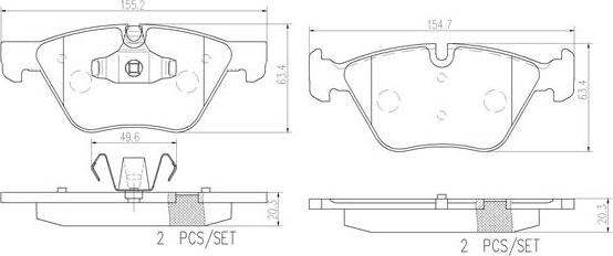 Brembo P06040N - Гальмівні колодки, дискові гальма autozip.com.ua