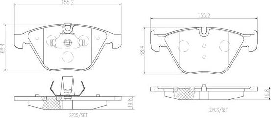 Brembo P06054N - Гальмівні колодки, дискові гальма autozip.com.ua