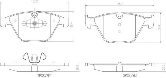 Brembo P06055N - Гальмівні колодки, дискові гальма autozip.com.ua