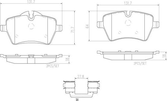 Brembo P06051N - Гальмівні колодки, дискові гальма autozip.com.ua