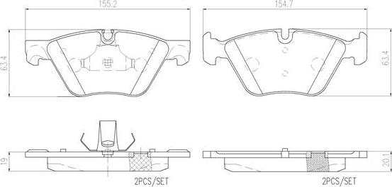 Brembo P06060N - Гальмівні колодки, дискові гальма autozip.com.ua