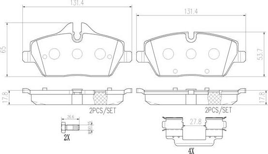 Brembo P06034N - Гальмівні колодки, дискові гальма autozip.com.ua