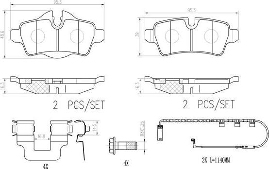 Brembo P06103N - Гальмівні колодки, дискові гальма autozip.com.ua