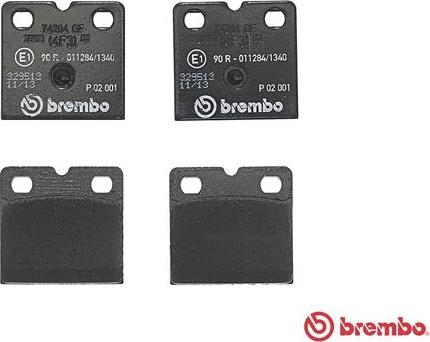 Brembo P 02 001 - Гальмівні колодки, стояночні дискові гальма autozip.com.ua