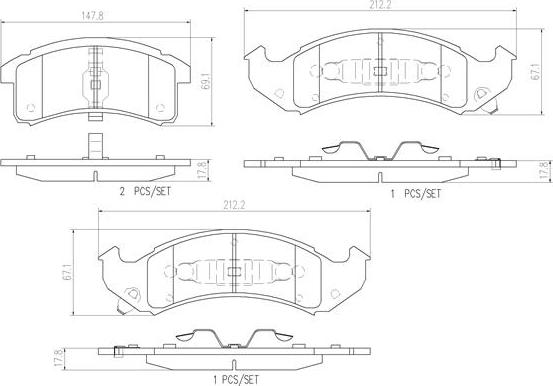 Brembo P07002N - Гальмівні колодки, дискові гальма autozip.com.ua