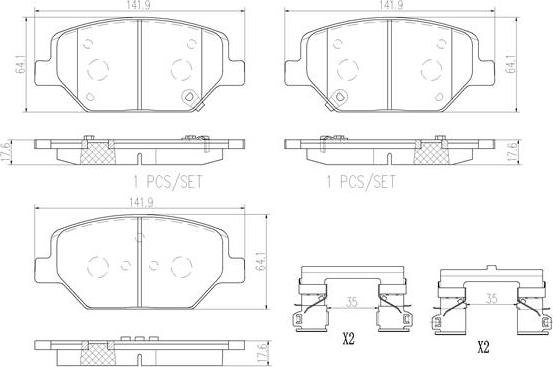 Brembo P 07 007 - Гальмівні колодки, дискові гальма autozip.com.ua