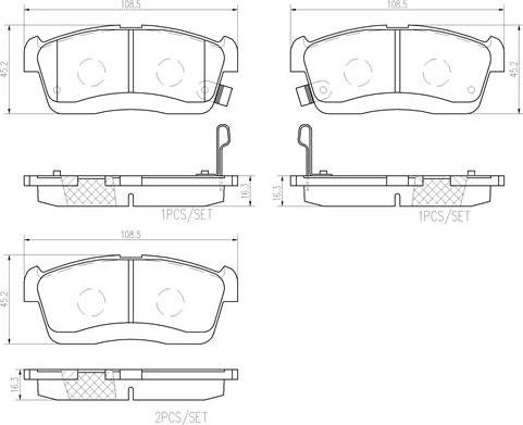 Brembo P16018N - Гальмівні колодки, дискові гальма autozip.com.ua