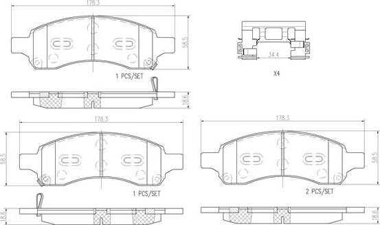 Brembo P10049N - Гальмівні колодки, дискові гальма autozip.com.ua