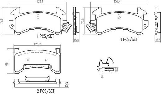 Brembo P10039N - Гальмівні колодки, дискові гальма autozip.com.ua