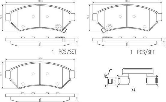 Brembo P 10 033 - Гальмівні колодки, дискові гальма autozip.com.ua