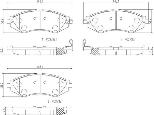 Brembo P10032N - Гальмівні колодки, дискові гальма autozip.com.ua