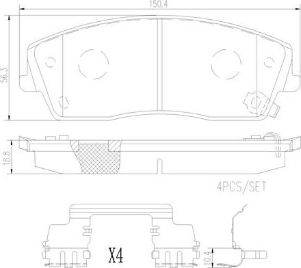 Brembo P11041N - Гальмівні колодки, дискові гальма autozip.com.ua