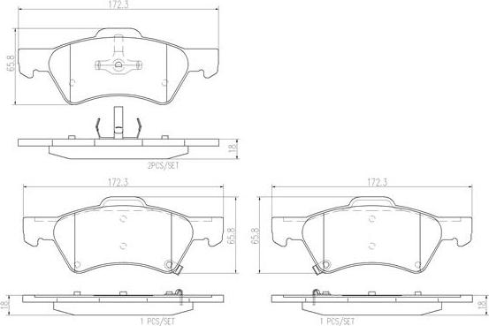 Brembo P11015N - Гальмівні колодки, дискові гальма autozip.com.ua