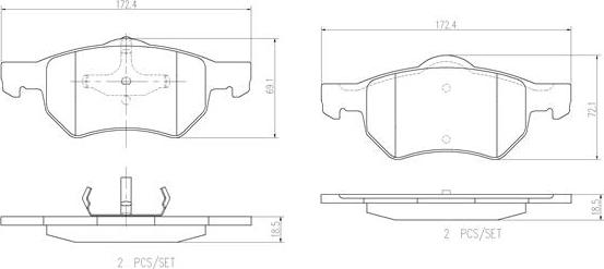 Brembo P11013N - Гальмівні колодки, дискові гальма autozip.com.ua