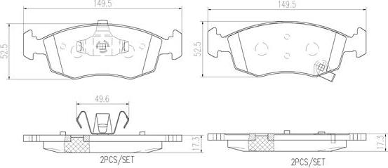 Brembo P11031N - Гальмівні колодки, дискові гальма autozip.com.ua