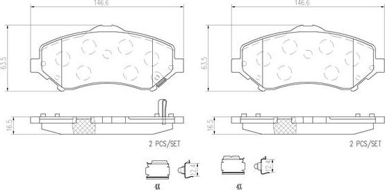 Brembo P11025N - Гальмівні колодки, дискові гальма autozip.com.ua