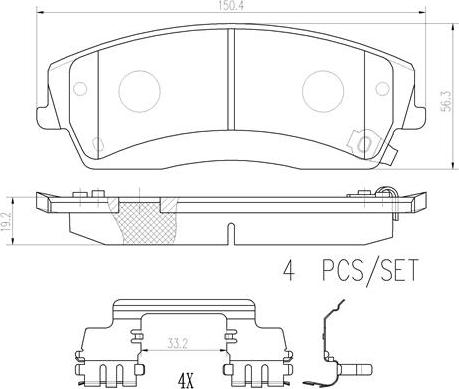 Brembo P18034N - Гальмівні колодки, дискові гальма autozip.com.ua