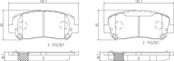 Brembo P18032N - Гальмівні колодки, дискові гальма autozip.com.ua