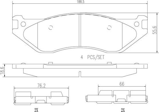 Brembo P18026N - Гальмівні колодки, дискові гальма autozip.com.ua