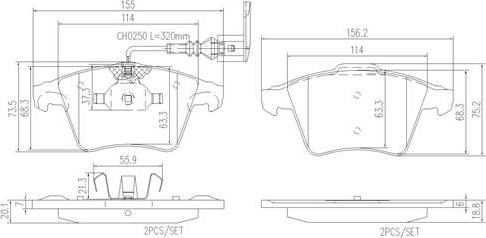 Brembo P85090N - Гальмівні колодки, дискові гальма autozip.com.ua