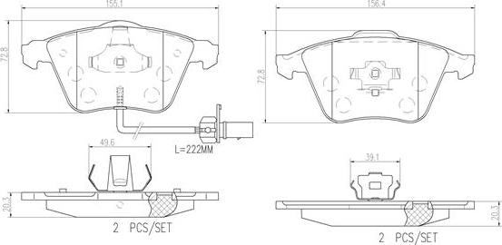 Brembo P85097N - Гальмівні колодки, дискові гальма autozip.com.ua