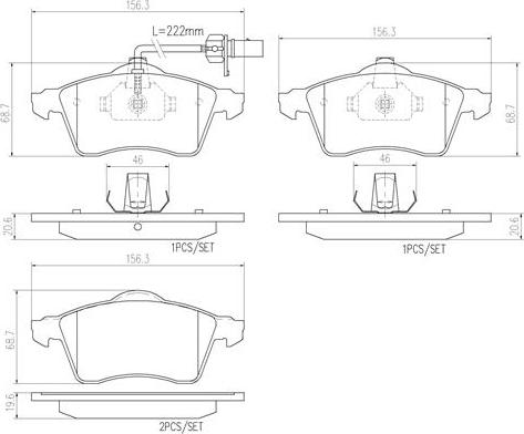 Brembo P85049N - Гальмівні колодки, дискові гальма autozip.com.ua