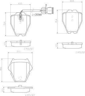 Brembo P85054N - Гальмівні колодки, дискові гальма autozip.com.ua