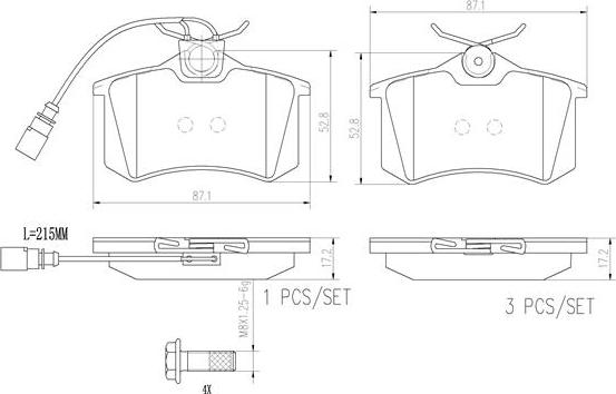 Brembo P85058N - Гальмівні колодки, дискові гальма autozip.com.ua