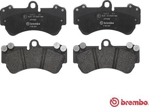 Brembo P 85 069 - Гальмівні колодки, дискові гальма autozip.com.ua