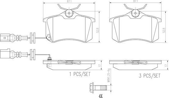 Brembo P85066N - Гальмівні колодки, дискові гальма autozip.com.ua