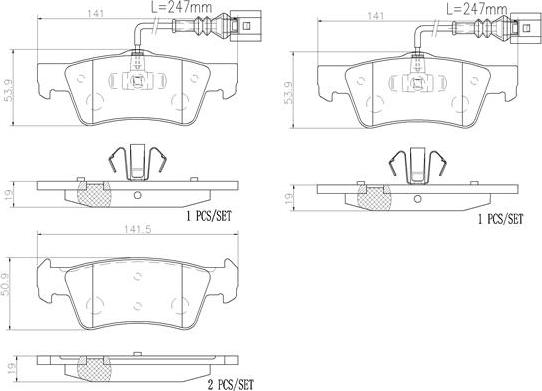 Brembo P85068N - Гальмівні колодки, дискові гальма autozip.com.ua