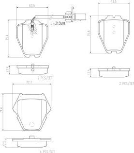 Brembo P85067N - Гальмівні колодки, дискові гальма autozip.com.ua