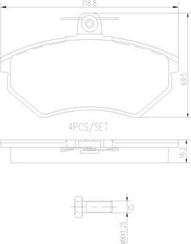 Brembo P85015N - Гальмівні колодки, дискові гальма autozip.com.ua