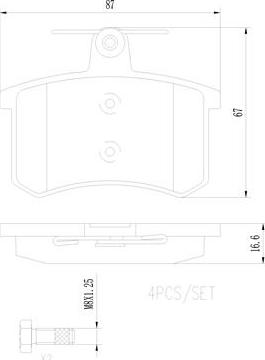 Brembo P85013N - Гальмівні колодки, дискові гальма autozip.com.ua