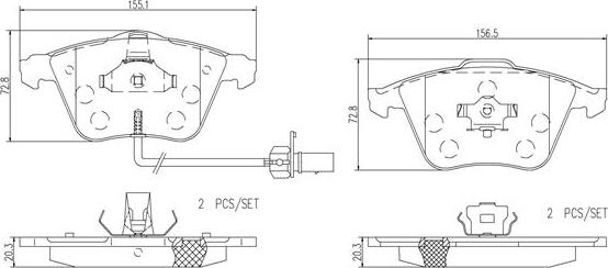 Brembo P85084N - Гальмівні колодки, дискові гальма autozip.com.ua