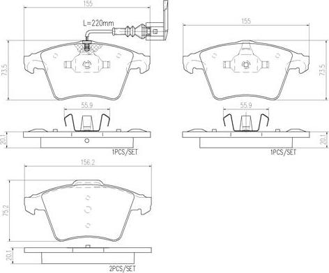 Brembo P85081N - Гальмівні колодки, дискові гальма autozip.com.ua