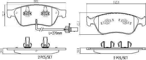 Brembo P85087N - Гальмівні колодки, дискові гальма autozip.com.ua