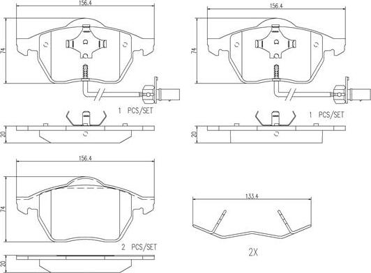 Brembo P85037N - Гальмівні колодки, дискові гальма autozip.com.ua